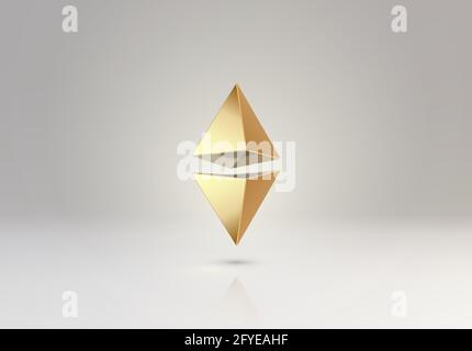 3D vector element or simple isolated golden shape Stock Vector