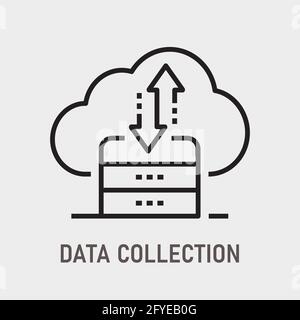 Data collection icon. Vector illustration isolated on white. Stock Vector
