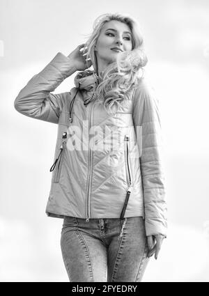 Girl short jacket urban style. Feel authentic. Female psychology