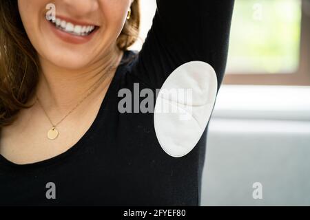 Underarm Sweat Patch Or Pad To Prevent Odor And Sweat Marks Stock Photo