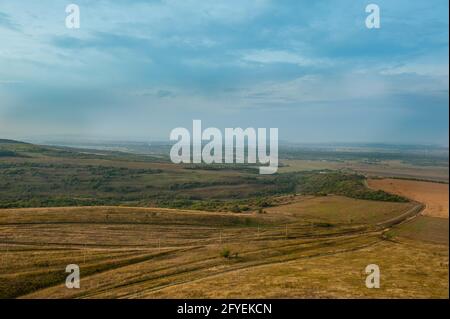 Top view of the fields. Summer landscape in the Krasnodar krai Stock Photo