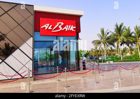 JEDDAH, SAUDI ARABIA – April 30, 2021:  Al baik restaurant in Jeddah beach Stock Photo