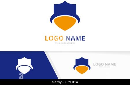 Modern shield logo. Safe, secure, protection logotype design template. Stock Vector