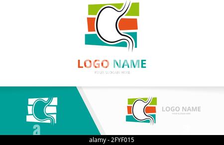 Gastroenterology logo combination. Stomach logotype design template. Stock Vector