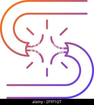 Short circuit gradient linear vector icon Stock Vector