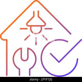 Electrical safety inspection gradient linear vector icon Stock Vector