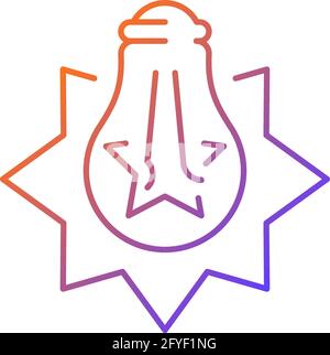 Exploding light bulb gradient linear vector icon Stock Vector