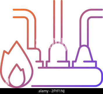 Circuit overload gradient linear vector icon Stock Vector
