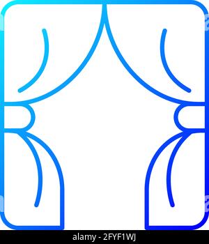 Curtains gradient linear vector icon Stock Vector