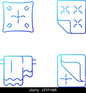 Household cloth gradient linear vector icons set Stock Vector