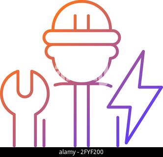Electrician gradient linear vector icon Stock Vector