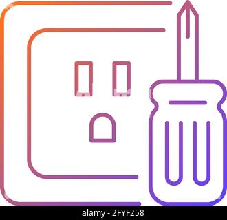 Outlet repair gradient linear vector icon Stock Vector
