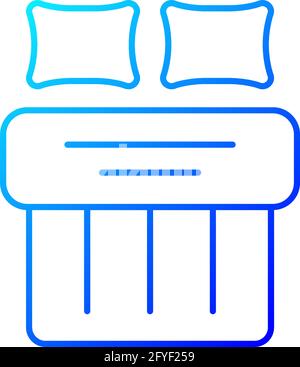 Double bed set gradient linear vector icon Stock Vector