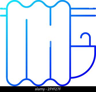 Bath curtain gradient linear vector icon Stock Vector