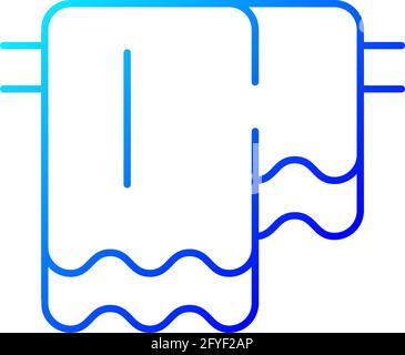 Hanging towel gradient linear vector icon Stock Vector