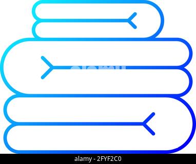 Towel stack gradient linear vector icon Stock Vector