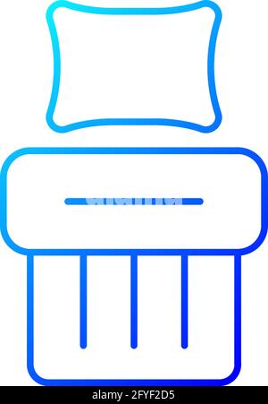Single bed set gradient linear vector icon Stock Vector