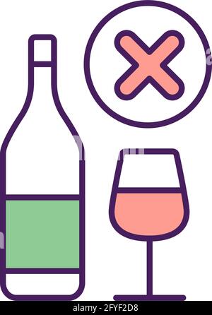 No alcohol RGB color icon Stock Vector