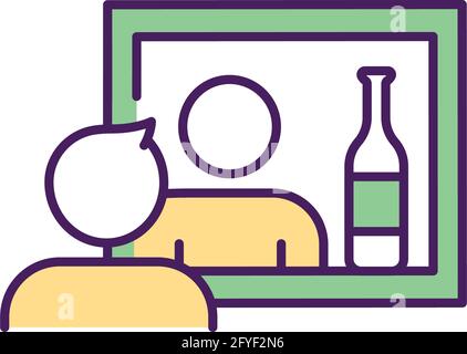 Drug dependence treatment RGB color icon Stock Vector