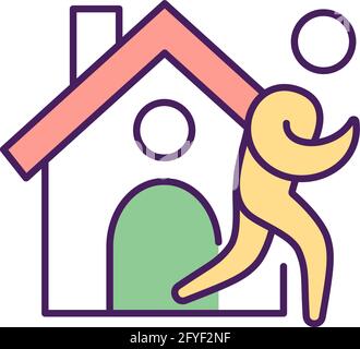 Rehabilitation facility RGB color icon Stock Vector