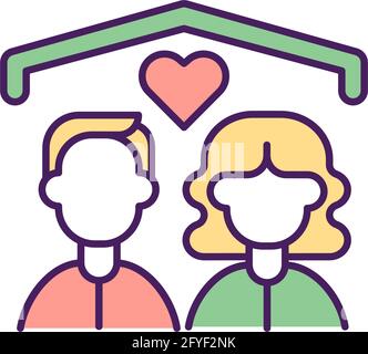 Family love RGB color icon Stock Vector
