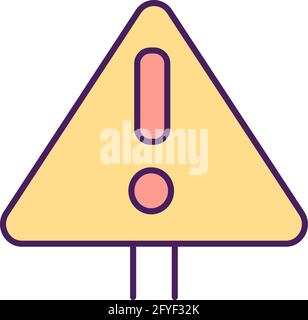 Danger alert RGB color icon Stock Vector