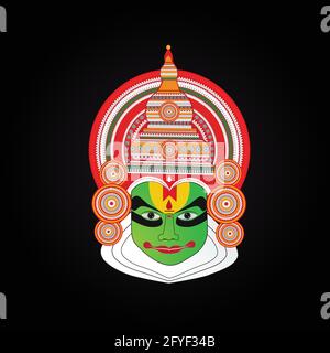 Kathakali of onam celebration design Stock Vector Image & Art - Alamy