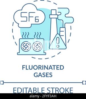 Fluorinated gases concept icon Stock Vector