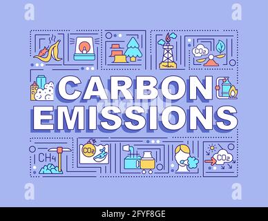 Carbon emissions word concepts banner Stock Vector