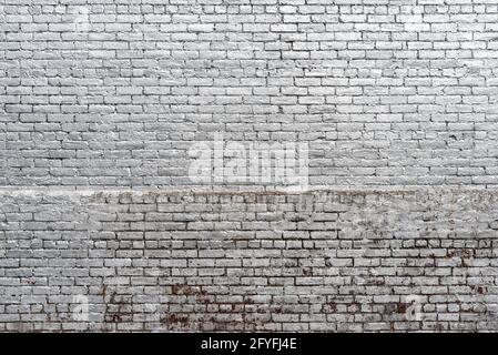 Brick wall texture painted in silver color grunge background Stock Photo