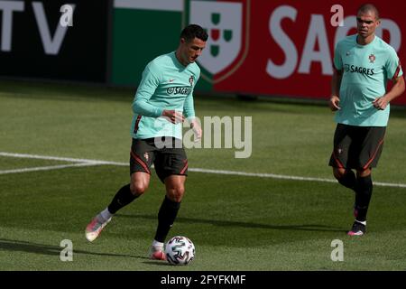 Lisbon, Portugal. 27th May, 2021. Portugal's football team players