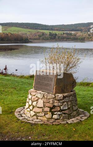 Memorial to those who Lost their lives in WW2 from the American Naval Base, Rosneath, Scotland Stock Photo