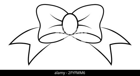 Openwork ribbon bow, tattoo decoration, vector ribbon bow girl decoration Stock Vector