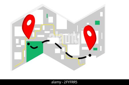 GPS.navigator pin verifier red on white background Stock Vector