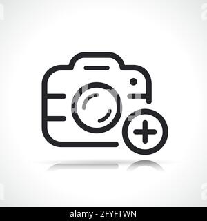 add or upload photo thin line icon Stock Vector