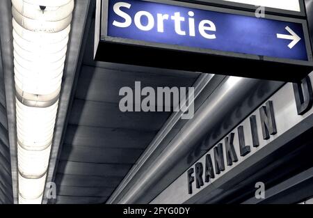 FRANCE. PARIS (75) METRO, STATION FRANKLIN ROOSEVELT, CHAMPS ELYSEES. THE STATION IS OPENED IN 1900 AND IS NOMNE MARBOEUF. THEN THE STATION WAS FAMOUS Stock Photo