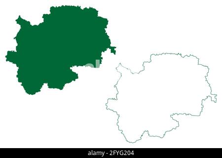 Nashik district (Maharashtra State, Nashik Division, Republic of India) map vector illustration, scribble sketch Nasik map Stock Vector