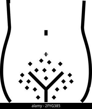 hairy bikini shave line icon vector illustration Stock Vector Image