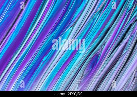Abstract fluid art background light blue and purple colors. Liquid marble. Acrylic painting on canvas with turquoise gradient. Watercolor backdrop wit Stock Photo