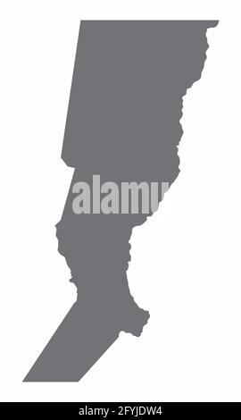Santa Fe Province silhouette map isolated on white background, Argentina Stock Vector