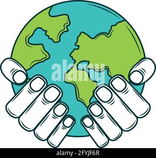 Hands Holds World Stock Vector Image Art Alamy