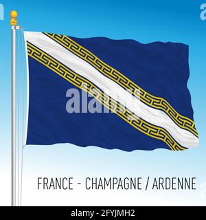 Champagne Ardenne regional flag, France, European Union, vector illustration Stock Vector