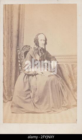 Victorian London CDV (Carte De Visite) Showing a Seated Elderly Lady. Stock Photo