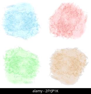 set of watercolor splashes isolated on white background vector illustration Stock Vector