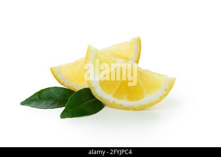 Slices of lemon isolated on white background Stock Photo