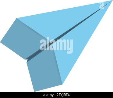 top view of paper airplane isolated on white vector illustration Stock Vector