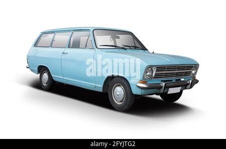 Classic Opel Kadett station wagon isolated on white background Stock Photo