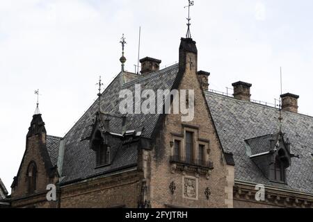 Prague dome caste building detail close up Stock Photo