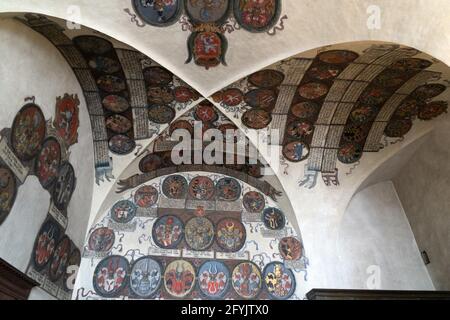 Prague dome caste building detail close up Stock Photo