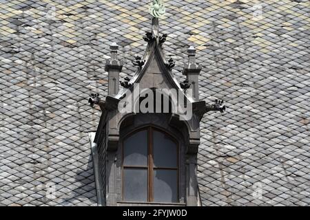 Prague dome caste building detail close up Stock Photo